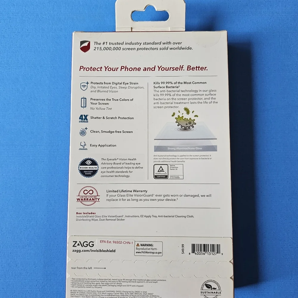 iPhone 12 & 12 Pro - ZAGG Glass Elite Visionguard+ Screen Protector